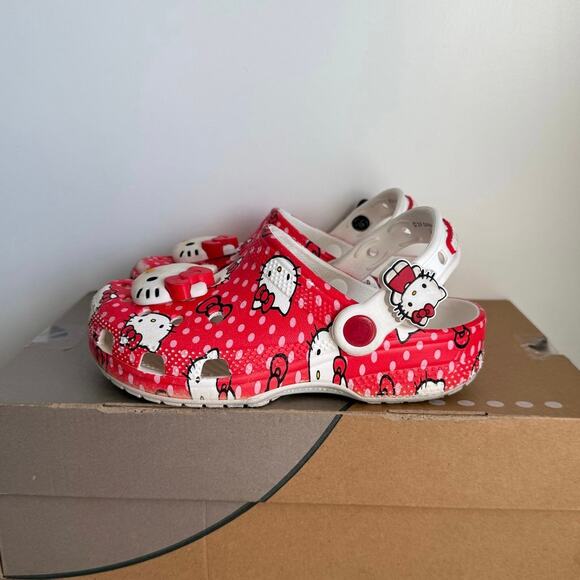 Crocs x Hello Kitty Big Girls Classic Clogs Kids Sandals - SZ 1 Y - Picture 6 of 12